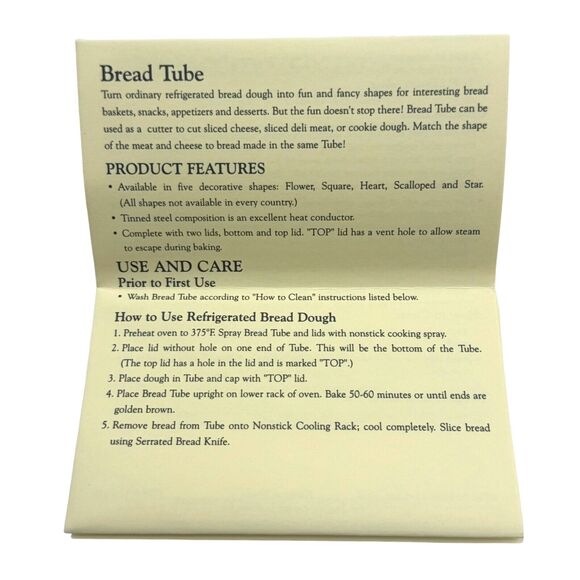 The Pampered Chef Bread Tube # 1565 Baking Cooking Kitchen Gadgets Made In USA - Picture 7 of 12